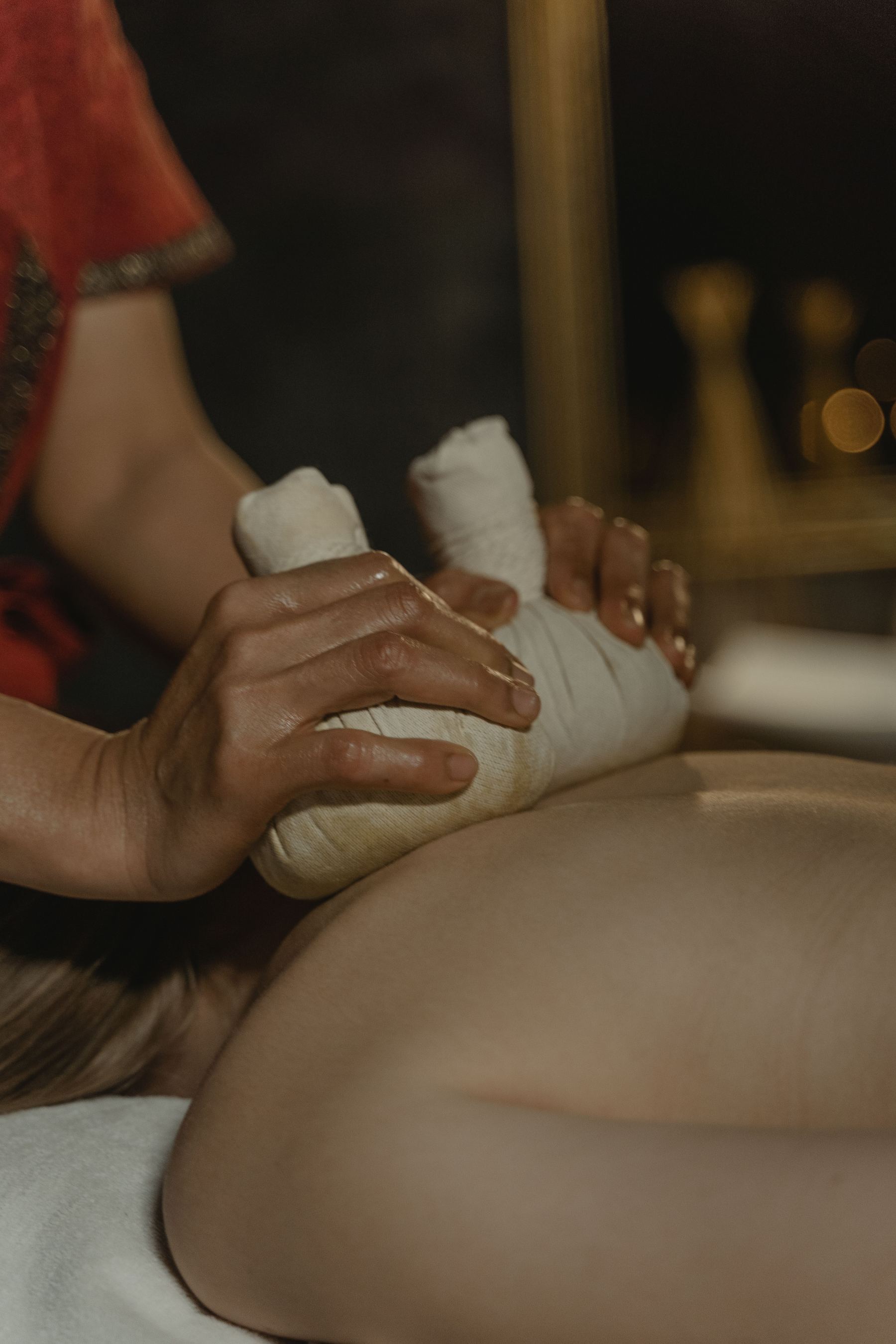 Traditional Ayurveda herbal massage therapy