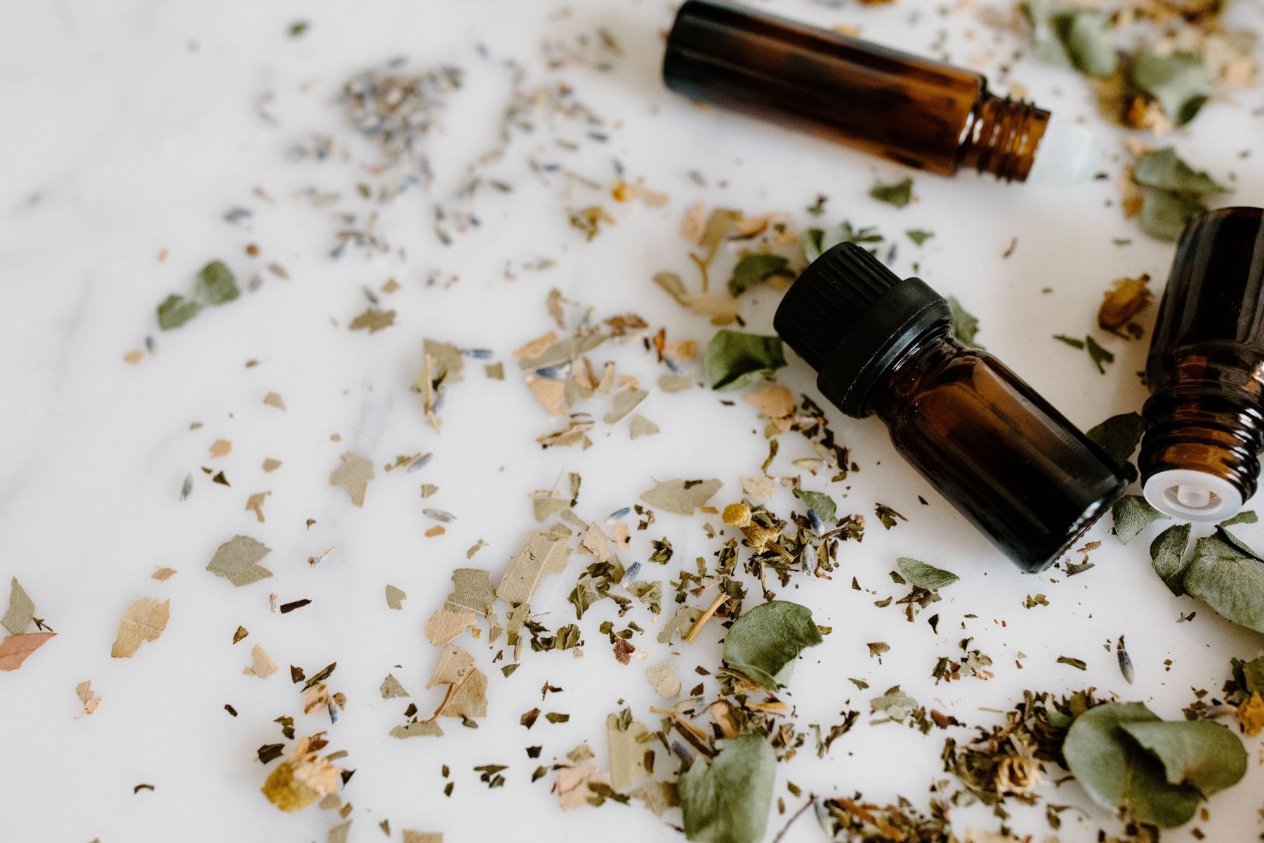 Traditional Ayurvedic herbal oils and ingredients