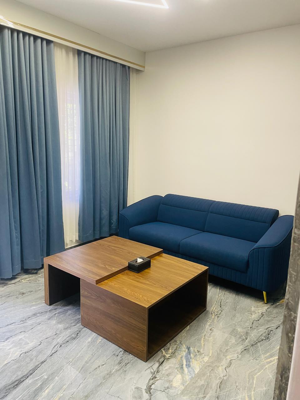Luxury Villa lounge corner with wooden coffee table
